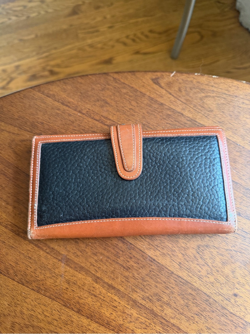 Vintage Coach Two-Tone Leather Wallet - Black and Brown
